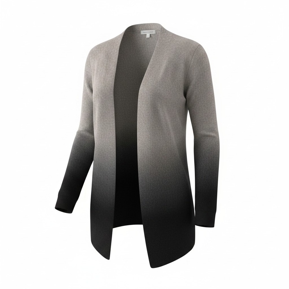 Barefoot Dreams Cardigan Womens S/M Grey Black Ombre Bamboo Chic Lite 436 Wrap